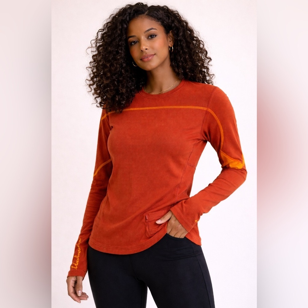 Lululemon Athletica Long Sleeve Performance Top – Size S – Burnt Orange